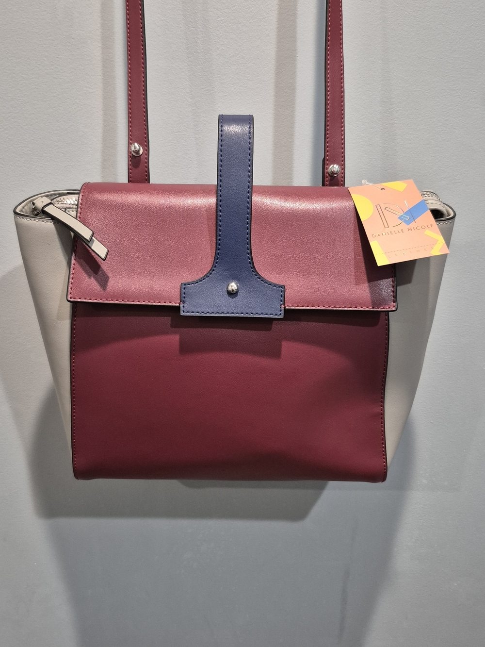 Danielle Nicole Milena Leather Convertible Satchel Backpack Colorblock